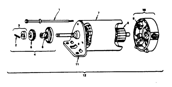 Starter Motor Diagram and Parts List for 220707-0140-01  Briggs and Stratton Engine